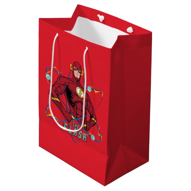Cartoon Flash Atomic Graphic Mittlere Geschenktüte (Vorderseite Schrägansicht)