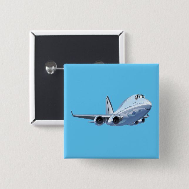 Cartoon Flugzeug Button (Vorne & Hinten)