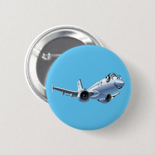 Cartoon Flugzeug Button