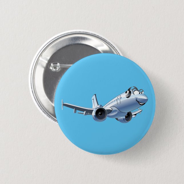 Cartoon Flugzeug Button (Vorne & Hinten)
