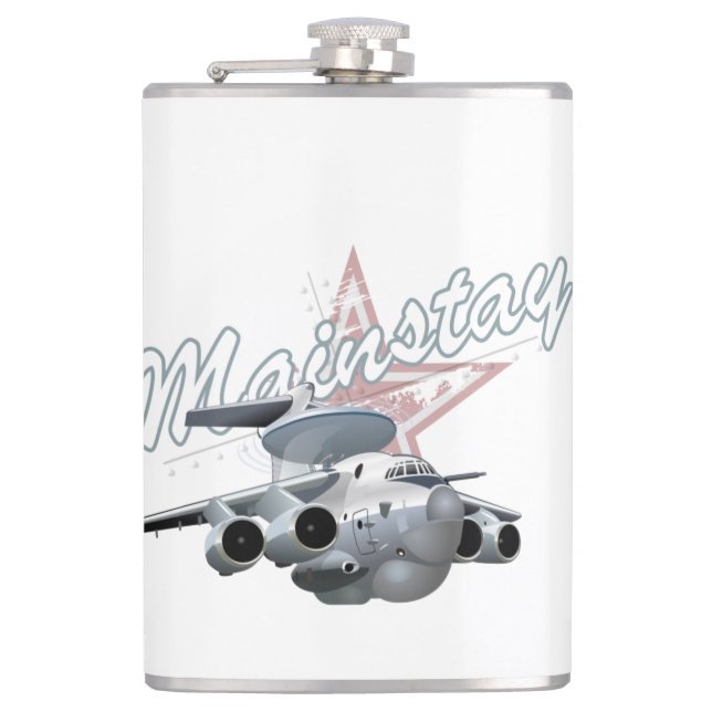 Cartoon-Flugzeug Flachmann (Vorderseite)