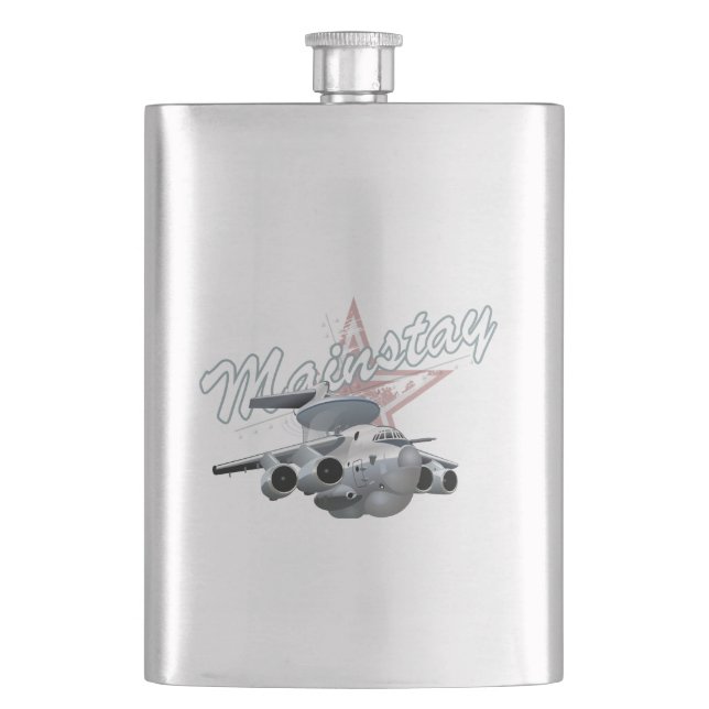 Cartoon-Flugzeug Flachmann (Vorderseite)