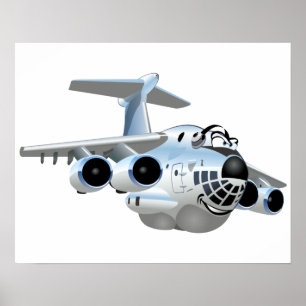 Cartoon Flugzeug Poster
