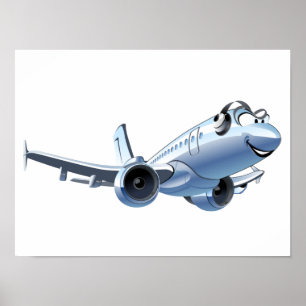 Cartoon Flugzeug Poster