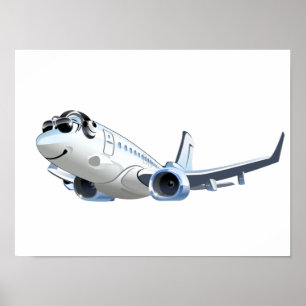 Cartoon Flugzeug Poster