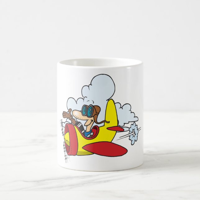 Cartoon Flugzeug-Tasse Kaffeetasse (Mittel)