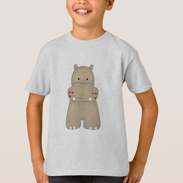 Cartoon-Flusspferd T-Shirt (Vorderseite)
