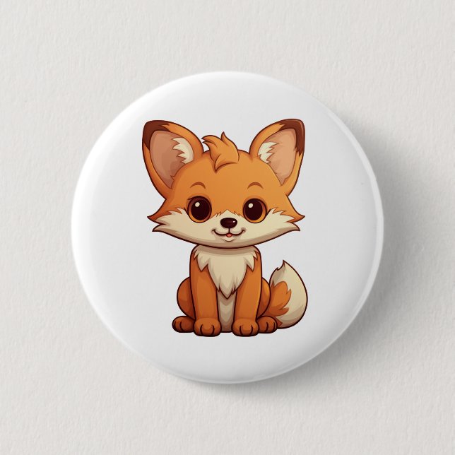 Cartoon-Fox-Abbildung Button (Vorderseite)