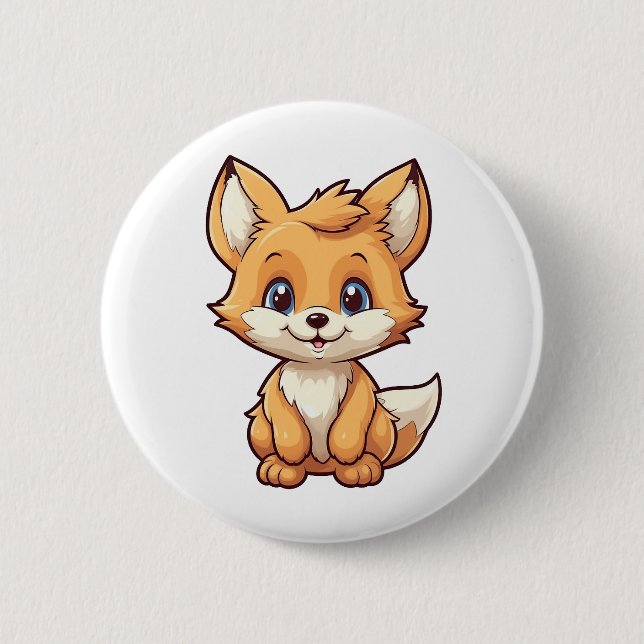 Cartoon-Fox-Abbildung Button (Vorderseite)