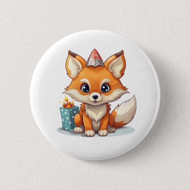 Cartoon-Fox-Abbildung Button (Vorderseite)