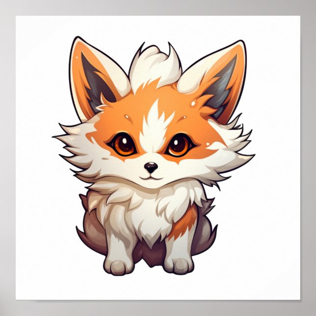 Cartoon-Fox-Abbildung Poster (Vorne)