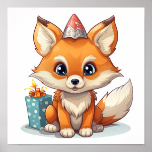 Cartoon-Fox-Abbildung Poster