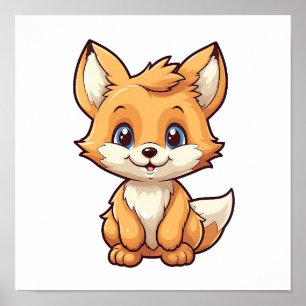 Cartoon-Fox-Abbildung Poster