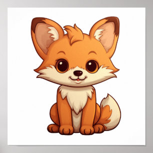 Cartoon-Fox-Abbildung Poster