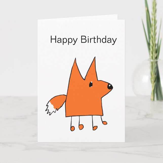 Cartoon Fox Birthday Card Karte (Vorderseite)