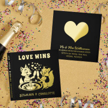Cartoon Fox Couple | Verheiratet in Las Vegas Gold