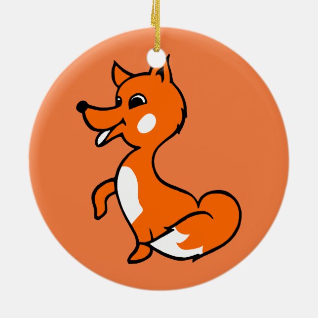 Cartoon Fox Keramik Ornament (Hinten)