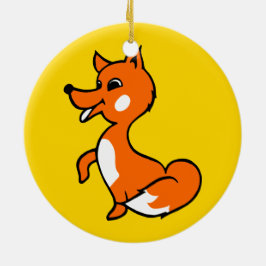 Cartoon Fox Keramik Ornament