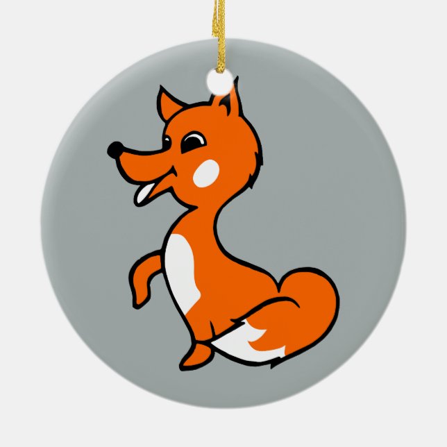 Cartoon Fox Keramik Ornament (Hinten)