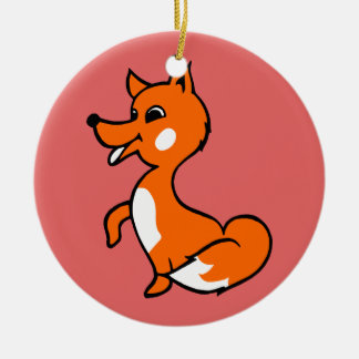 Cartoon Fox Keramik Ornament