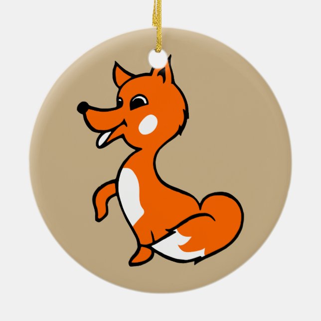 Cartoon Fox Keramikornament (Hinten)
