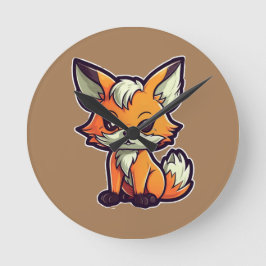 CARTOON FOX RUNDE WANDUHR