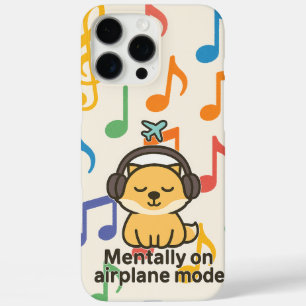 Cartoon Fox Sticker Mental im Flugzeugmodus iPhone 16 Pro Max Hülle