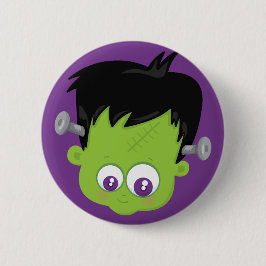 Cartoon Frankenstein Halloween Lila Spaß Button