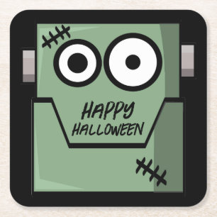 Cartoon Frankensteins Monster Halloween Rechteckiger Pappuntersetzer
