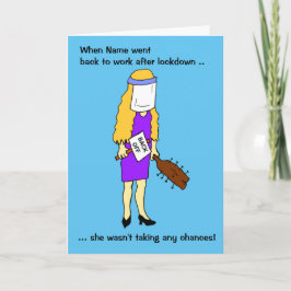Cartoon-Frauen wieder in die Arbeitsunterbrechung Karte