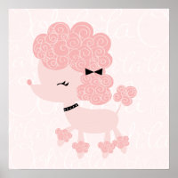 Cartoon French Poodle Children's Wall Art