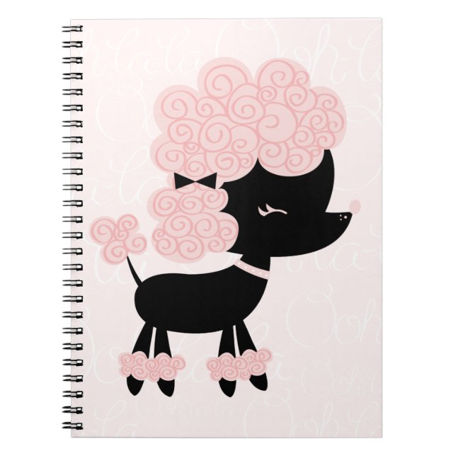 Cartoon French Poodle Notizblock (Vorderseite)