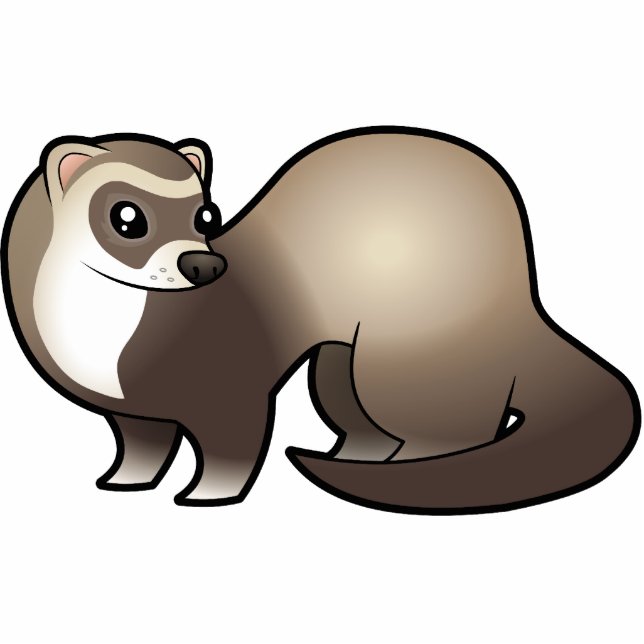 Cartoon-Frettchen Fotoskulptur Magnet (Vorne)