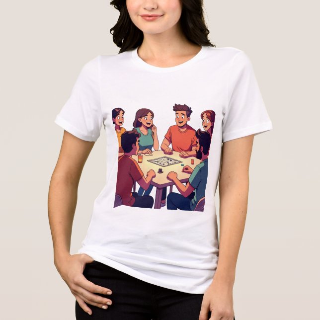 Cartoon Friends Game Night T - Shirt (Vorderseite)