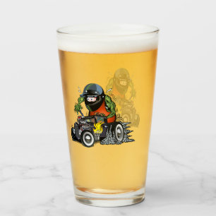 Cartoon frisierte Auto Glas