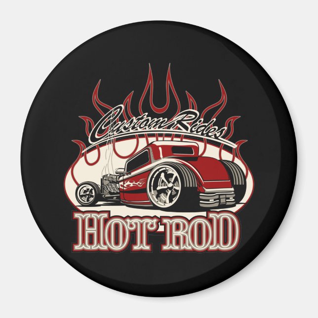 Cartoon frisierte Auto Magnet (Vorne)