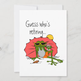 Cartoon Frog beim Beach Rentirement Party Einladung