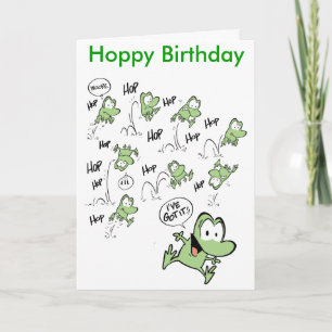 Cartoon Frog Bonne carte d'anniversaire