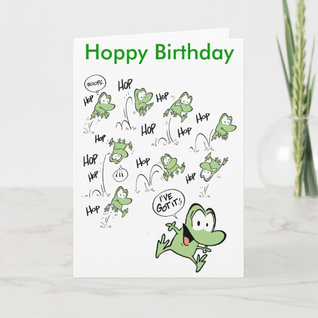 Cartoon Frog Geburtstagskarte Karte (Vorderseite)