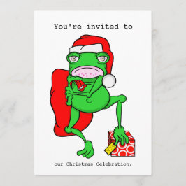 Cartoon Frog Père Noël Christmas Party Invitation