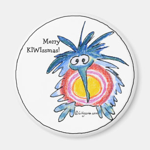 Cartoon-frohe Weihnacht-Kiwi-Magnet Magnet