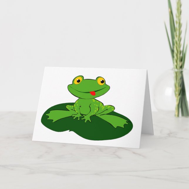Cartoon-Frosch-Gruß-Karte Karte (Vorderseite)