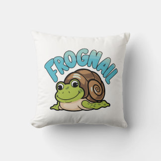 Cartoon Frosch mit Schneckengewächse - Muschel - F Kissen