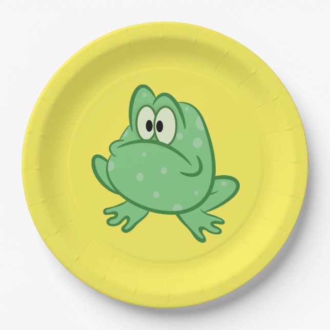 Cartoon Frosch Pappteller (Vorderseite)