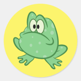 Cartoon Frosch Runder Aufkleber