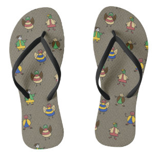 Cartoon Fun-Familie für jede Farbe Flip Flops