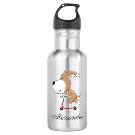 Cartoon Funny Doppy Puppy Kick Scooter Back School Edelstahlflasche