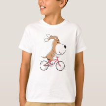 Cartoon Funny Niedlich Dog Welpe Bike Bicycle Boy