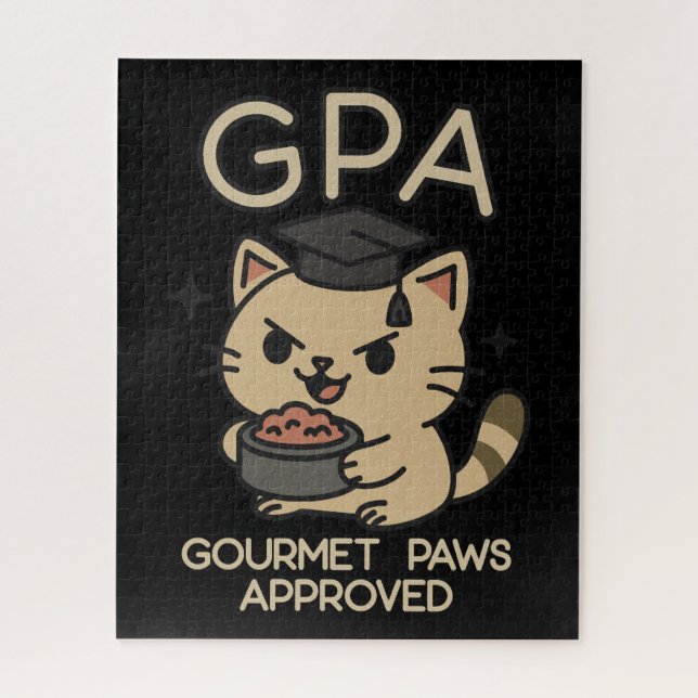 Cartoon Funny Scholar Cat Tunes Paws (Vertikal)
