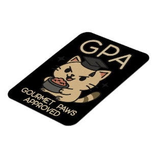 Cartoon Funny Scholar Cat Tunes Paws Magnet